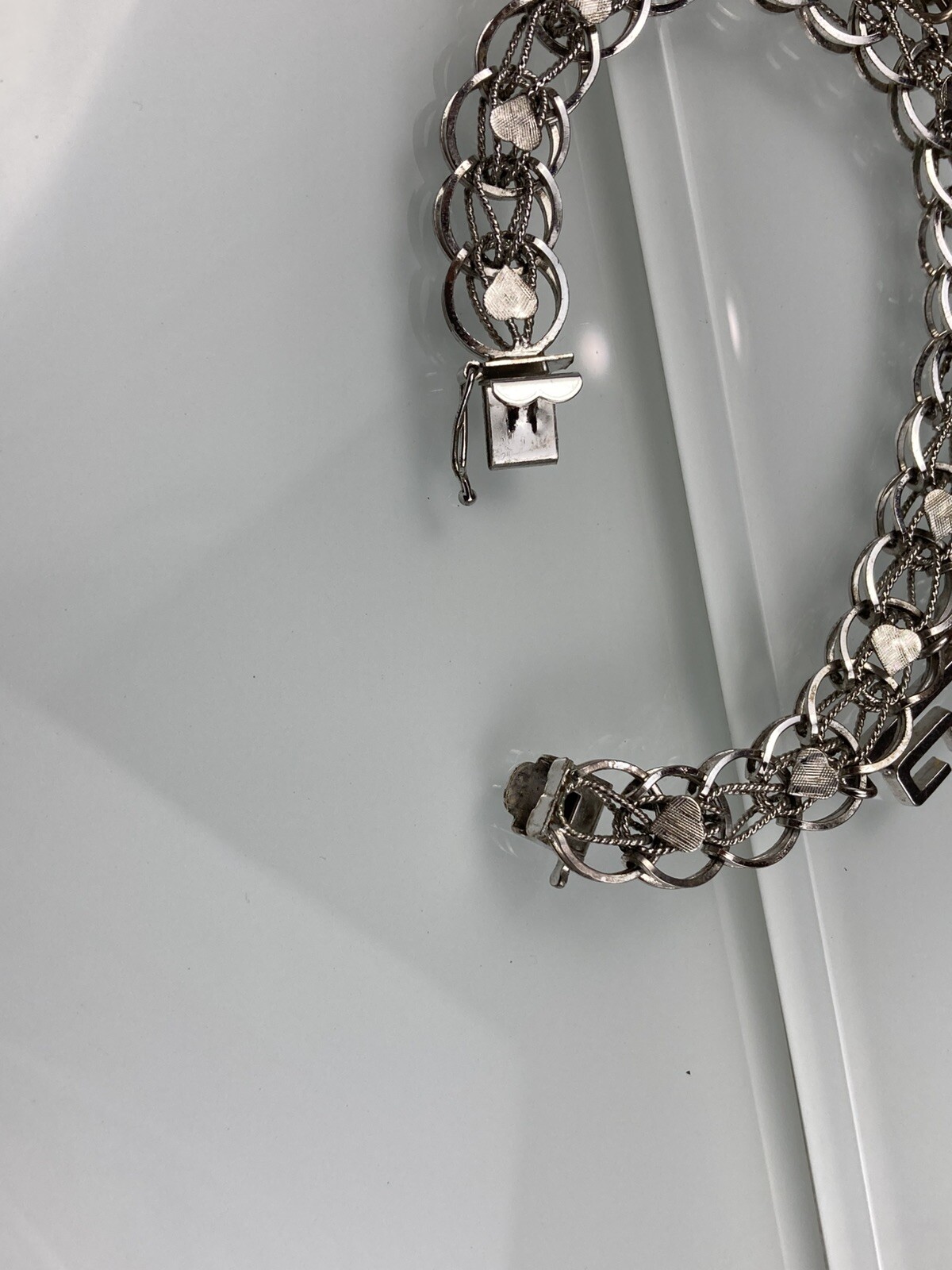 Sterling 925 Solid Silver Charm Chain Bracelet Go… - image 17