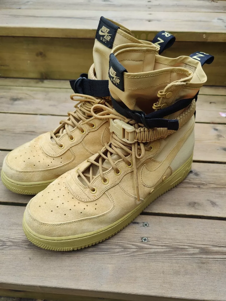 Nike SF Air Force 1 High Gold Shoes Size 12 UK