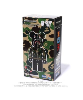 BE@RBRICK × TRANSFORMERS BAPE SHARK 400% MEDICOM TOY BE@RBRICK × TRANSFORMERS OPTIMUS PRIME BAPE CAMO