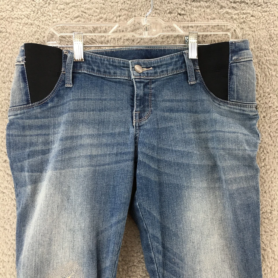 Liz Lange Maternity Distressed Jeggings Womens Small Blue Denim Skinny Jeans - Image 2 of 4