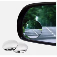 2Pcs Round Blind Spot Mirror HD Glass Frameless Convex Rear View 360° Stick On