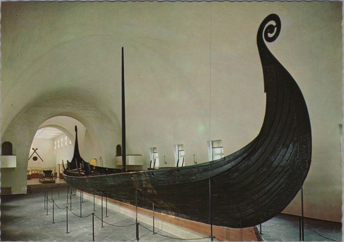 A Viking Ship at the Oslo ships museum Norway UNP Vintage Postcard