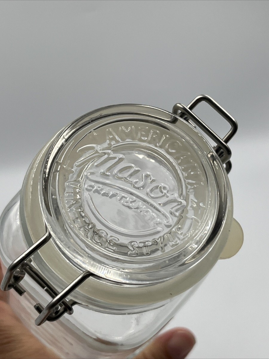 Americana Craft Vintage Style Clear Mason Jar Canister Flip Lid 22