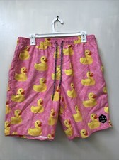 Neff Pink Swim Trunks Shorts rubber duckies Size L Large