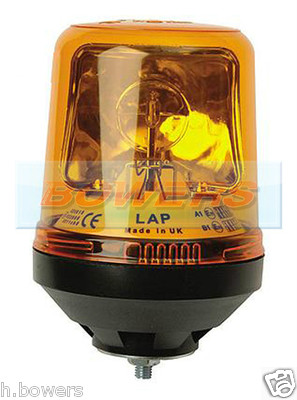 12V/24V SINGLE BOLT/POINT HALOGEN ROTATING/FLASHING AMBER/ORANGE RECOVERY BEACON