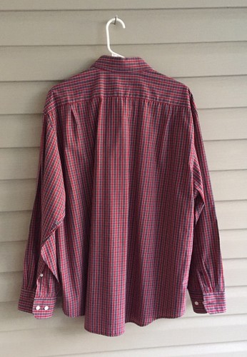 IZOD Men's XL red plaid long sleeve button up collared shirt with heart patch - Picture 12 of 12