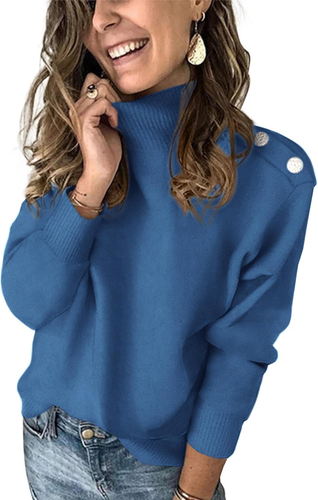 Women'S 2025 Fall Winter Long Sleeve Knit Sweater Turtleneck Striped Loose Pullo