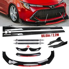 Front Bumper Lip Splitter Spoiler Side Skirt For Toyota Corolla XLE Body Kit