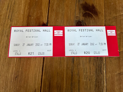 2 x Brian Wilson tickets at The Royal Festival Hall - Sunday 27 January 2002