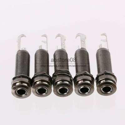 5PCS Guitar Cylinder Output Mount Jack Flush 1/4'' Guitar Parts NICKLE 6306