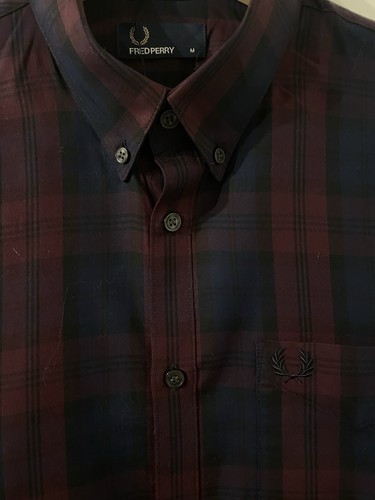 Fred Perry Tartan Long Sleeved Button Shirt Medium Brand New With Tags - Picture 5 of 22
