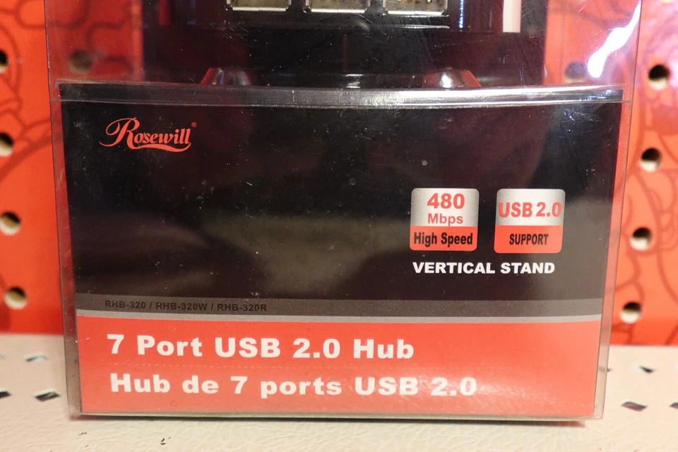 Rosewill Rhb-320w 7 Port High Full & Low Speed Usb 2.0 Hub External Black White - Image 3 of 4