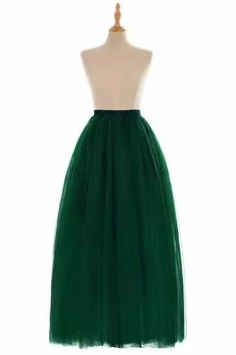 5 Layer Tulle Long Skirt Tutu Women Maxi Wedding Skirts Party Prom Underskirt 11 - Picture 18 of 39