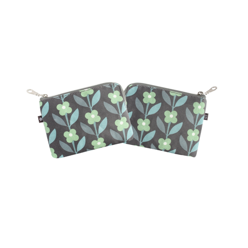 Earth Squared Fair Trade Matte Oilcloth Purse for Cards Cash Siena Navy Blue - Picture 2 of 3