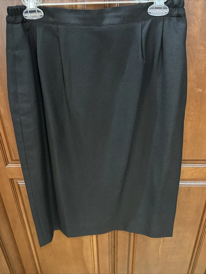 Falda lápiz negra vintage para mujer Morgan Miller 12 forrada mezcla de poliéster Foto 4 de 4