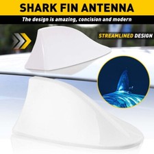 Universal Shark Fin Cover Antenna Car Trim Radio Signal Am Fm Aerial White