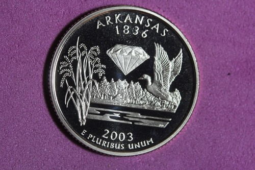 2003 - S PROOF CLAD "ARKANSAS" Statehood Washington Quarter! #K47258 - Picture 2 of 2