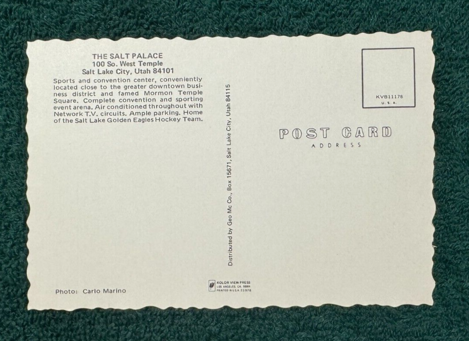 Postcard 4698 Salt Palace Salt Lake City Utah UNMAILED eBay