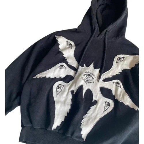 American Y2K vintage hoodies gothic pattern zip up hoodie winter womens mens hip - Picture 18 of 33