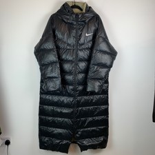 Nike Sportswear Black Duck Down Longline Hooded Puffer Jacket Size Women's Xl
