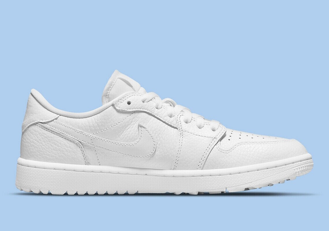 Nike Air Jordan 1 Low Retro Golf Shoe Sneaker Triple White