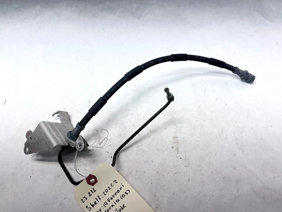 08-14 FERRARI CALIFORNIA MANGUERA TUBO FRENO DELANTERO DERECHO CON CUBIERTA SOPORTE OEM Foto 2 de 4