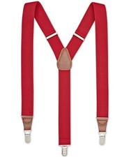  75 Club Room Men'S Red Dress Clip End 32mm Width Braces Adjustable Suspenders