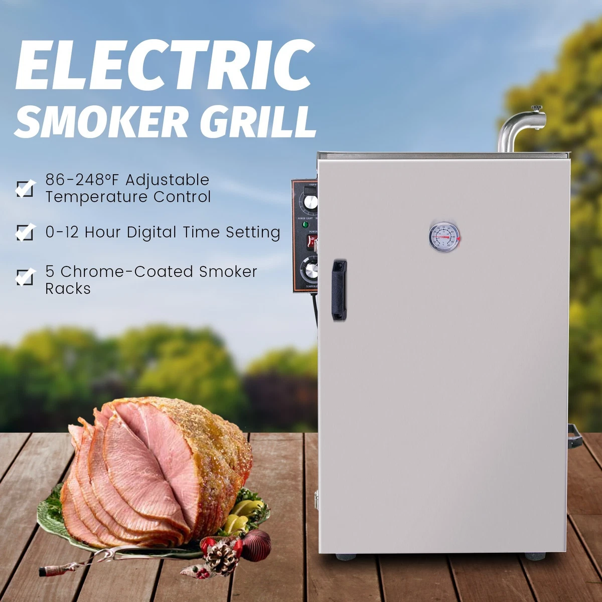 Hakka Outdoor Digital Electric Barbecue Smoker 5 Layers BBQ Meat