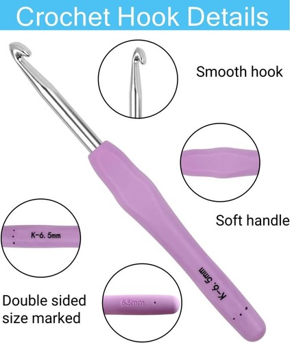 Häkelnadeln Set Clover Amour Stahl Pastell 14-teilig ergonomisch griffig hell - Bild 12 von 13