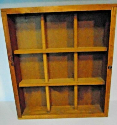 Walnut Wood Shelving Unit With Nine Squares