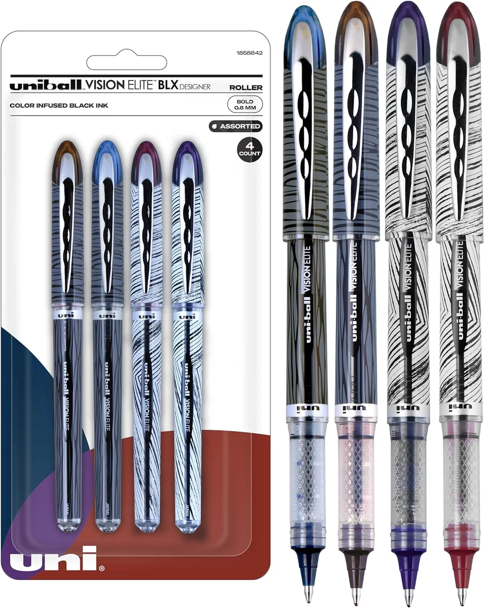 Uniball Vision Elite Designer Rollerball Pens Assorted Pens Pack