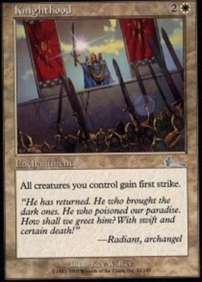 Knighthood - Foil Magic mtg Heavy Play, English Urza's Legacy x1