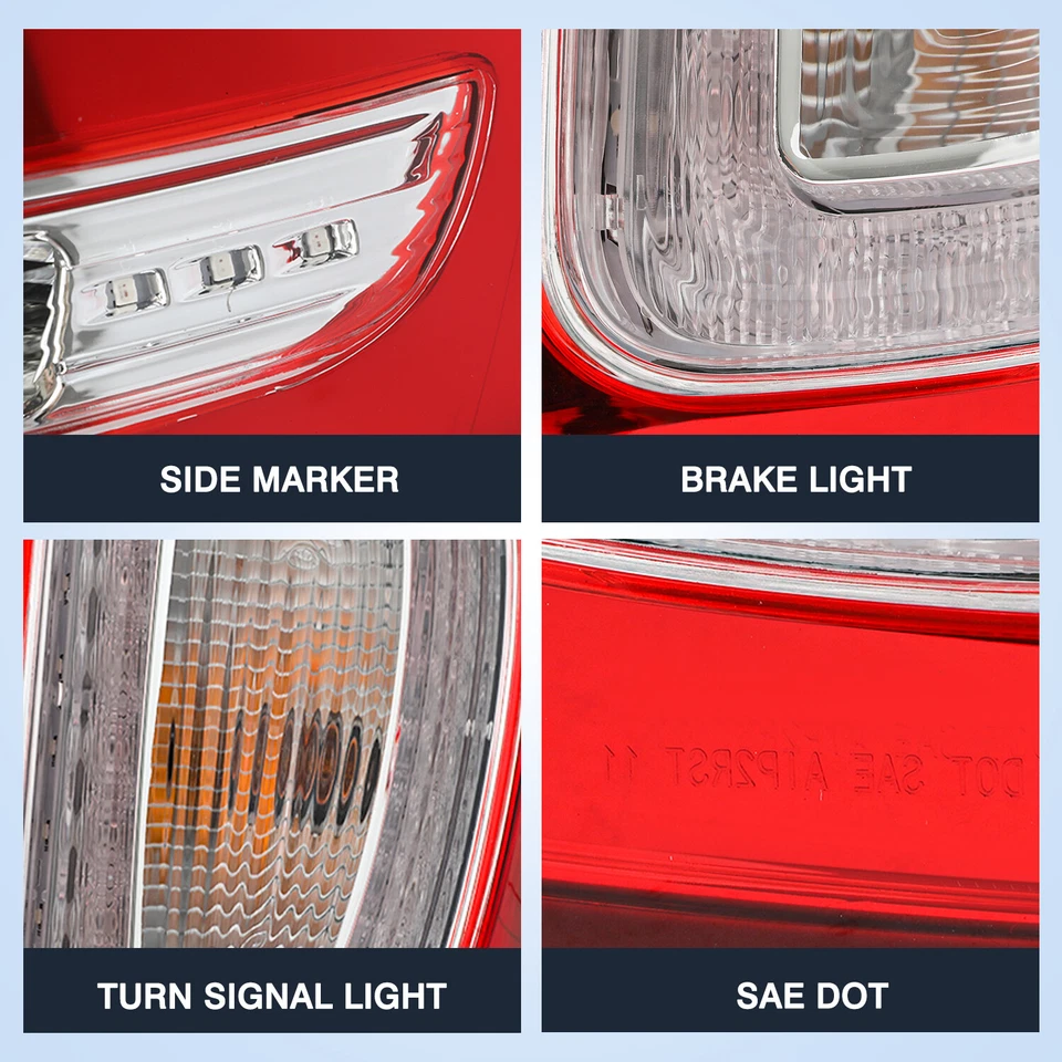 LED Tail Light For 2011-2015 Ford Explorer Red Clear With Bulbs Passenger Side - Image 3 of 4