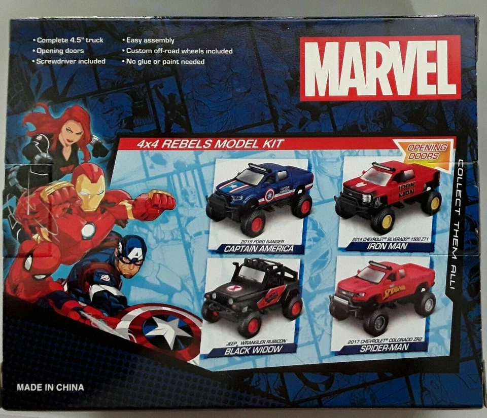 Marvel Jeep Wrangler Rubicon Black Widow 4x4 Rebels Modelo Kit! Die-Cast Metal! Foto 2 de 2