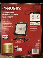 Husky 3500-Lumen Portable LED Bulb Work Light Black Stand Sealed Switch