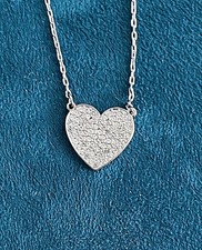 Swarovski Loveheart Pendant with 16" Silver Tone Link Necklace with Box