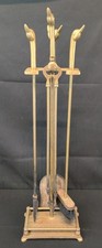 Vintage MCM Brass Mallard Duck Head Fireplace...