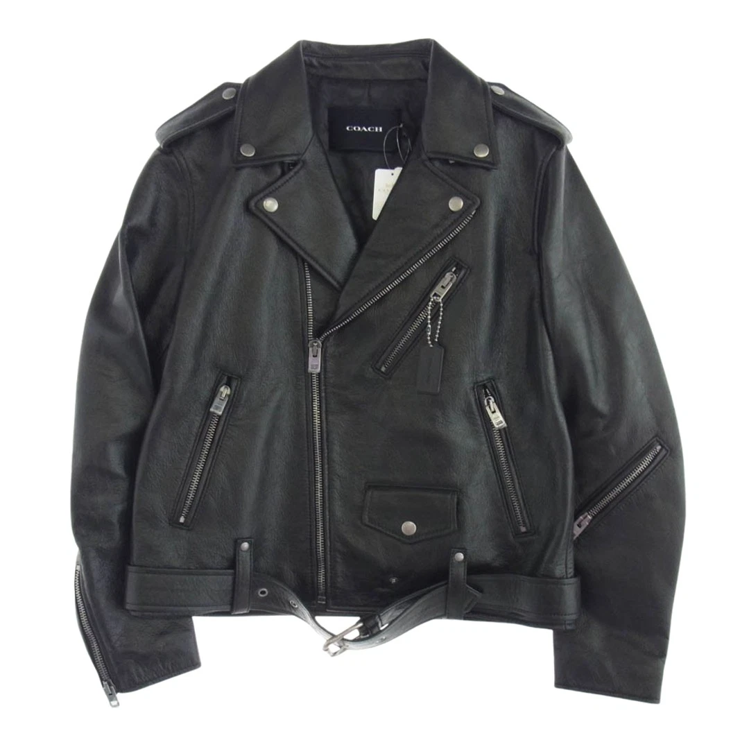 Giacca Moto Coach CL359 Pelle di Mucca Doppio Piloti Nero XS Usato0