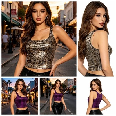 Women Crop Top Nightclub Blouse Concert Vest Birthdays Tank Top Dance Jazz Bar