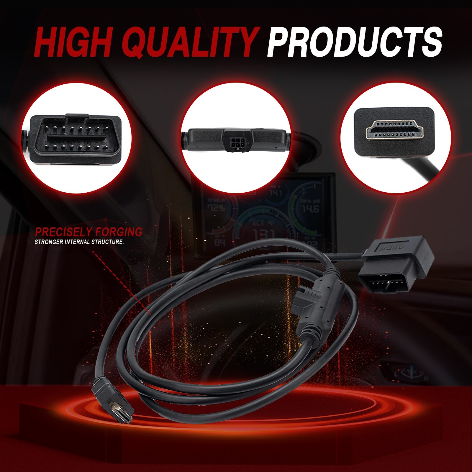 OBDII To HDMI Monitor Cable Plug For Edge CS2 CTS2 CTS3 Plug Monitor ...