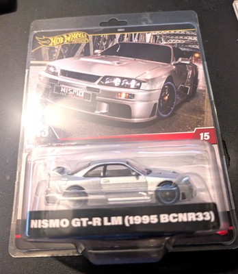 hot wheels 2025 nismo gt-r lm (1995 bcnr33) #15 silver hw premium