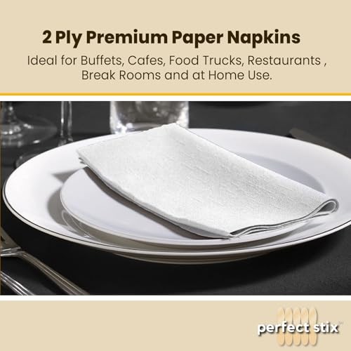 Servilleta de cena premium de 2 capas 1/8 pliegues (paquete de 300 quilates) paquete de 300 quilates de 15" x 17" - Imagen 2 de 8