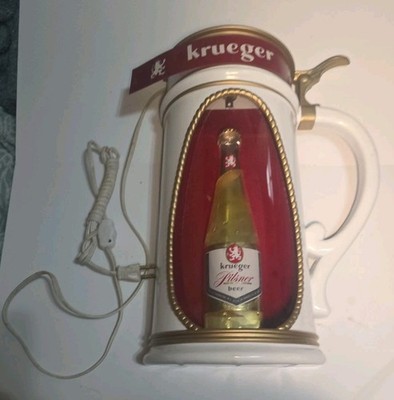 Vintage Krueger Beer Illuminated Plastic Sign  **AS IS** 16'' Tall (Tote E)