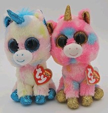 TY Beanie Boos 6" FANTASIA & BLITZ the Unicorn Plush Stuffed Animal Toy Lot Of 2