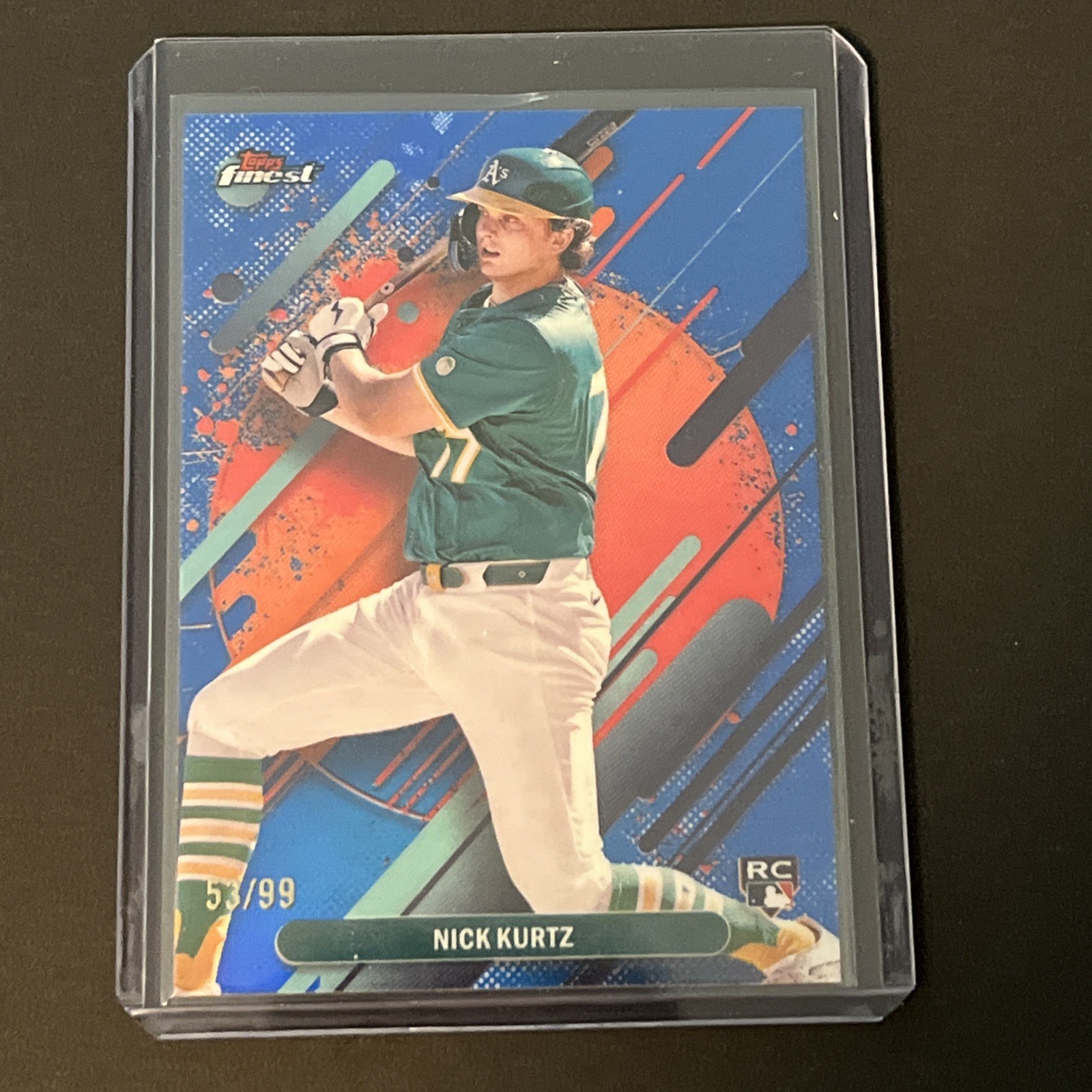 2025 Topps Finest NICK KURTZ Blue Parallel #252 RC /99 RARE Athletics ROY