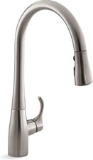 Kohler 596-VS Simplice Pull Down Kitchen Faucet 3-Spray Vibrant Stainless