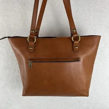 Patricia Nash Alessano Shoulder Bag Handbag 100% Leather Brown Tote Pockets