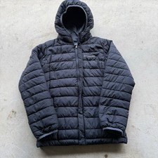 Columbia Powder Lite Kids Puffer Jacket Hooded Black Zip Up Size M 8-10