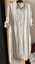 Shirt Dress Long Sleeve Dazy Size M White Colour with Belt and 48 Inches Long