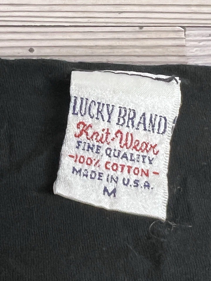 Camiseta de Colección Lucky Brand Para Mujer Manga Larga Tatuaje Estilo Motociclista Talla M Hecha en EE. UU. Foto 4 de 4